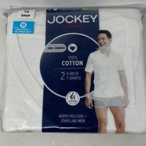 Big Man Jockey Classic V-Neck Undershirt - 2 Pack Size 5X(62-64)